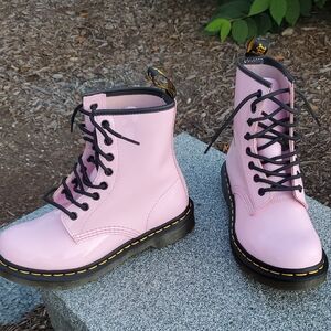 Dr. Martens Glossy Pink Combat Boots